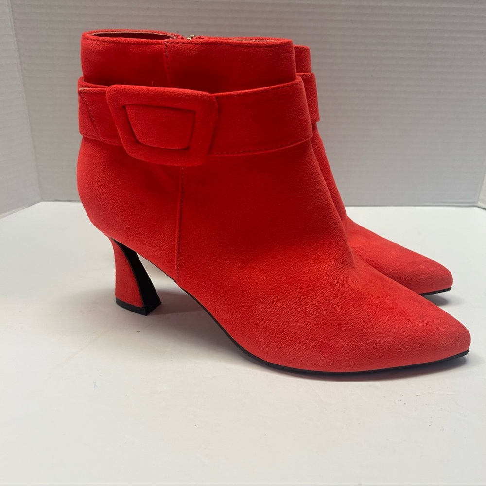 Cato Pink Suede Ankle Boots Size 8.5 Trendy New Without Box Booties